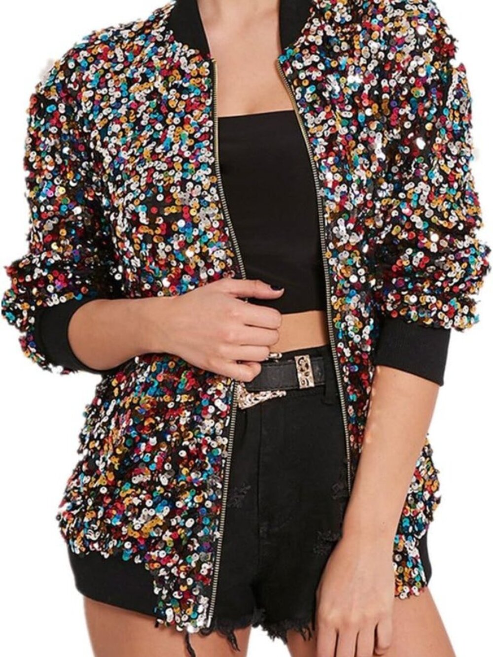 Sequin Track Jacket, XL